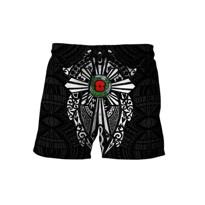 New zealand anzac, lest we forget maori cross tattoo 3d all over printed shirt and short for man and women MH3006201