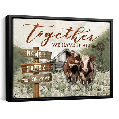 Personalized Wall Art Cow Poster Together We Have It All Farmhouse Decor
