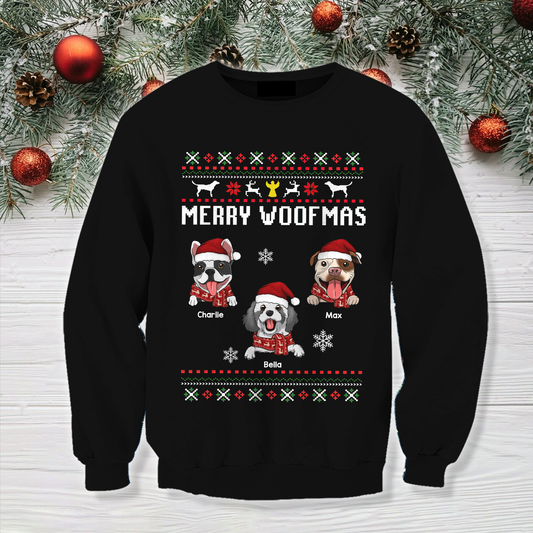 Merry Woofmas Personalized Dog Breed 3D All Over Print Ugly Sweater, Christmas Gifts For Dog