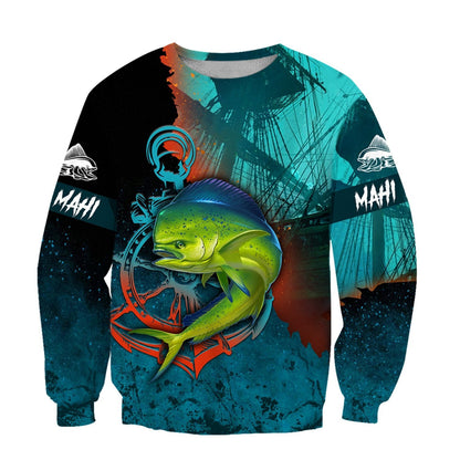 Mahi mahi Fishing on the helm 3D all over printing shirts for men and women TR2404204 - Amaze Style™-Apparel