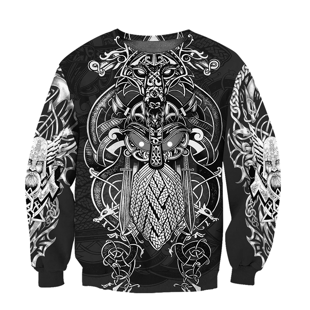 Odin Viking Tattoo Style Pullover - Amaze Style™-Apparel