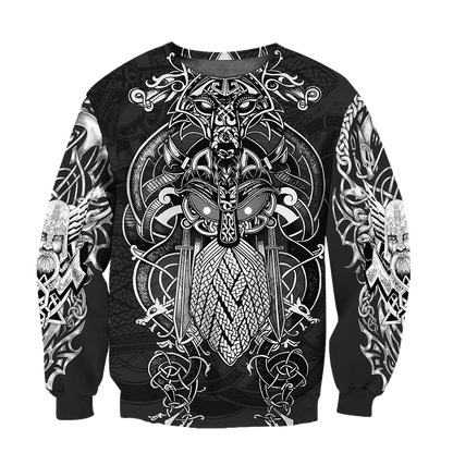 Odin Viking Tattoo Style Pullover - Amaze Style™-Apparel