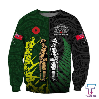 Tmarc Tee The ode remembrance Kiwi and Australia Soldier 3D print shirts