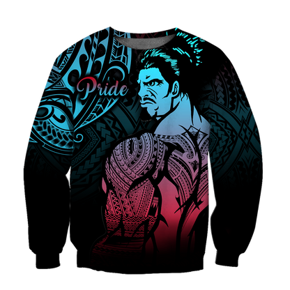 Amazing Warrior Pride Polynesian 3D Tattoo Unisex Deluxe Hoodie ML