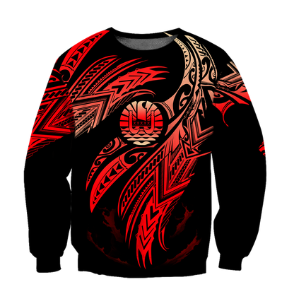 Amazing Tahiti Polynesian Tattoo 3D Tattoo Unisex Deluxe Hoodie ML