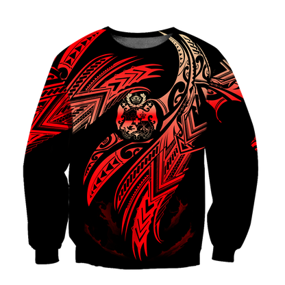 Amazing Tonga Polynesian Tattoo 3D Unisex Deluxe Hoodie ML