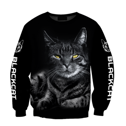 Black cat cover 3D printed shirts for men and women