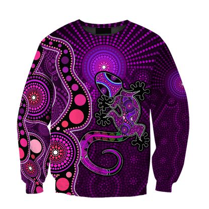 Aboriginal Australia Indigenous Purple The Lizard and The Sun shirts for men and women