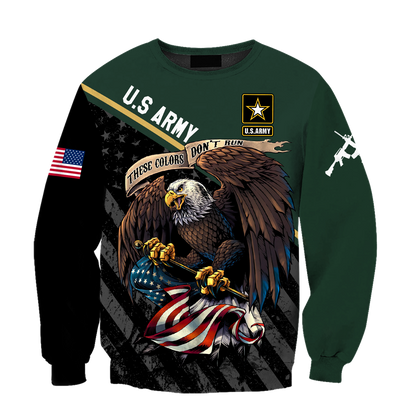 US Veteran Army Green 3D All Over Printed Shirts For Men And Women Proud Military