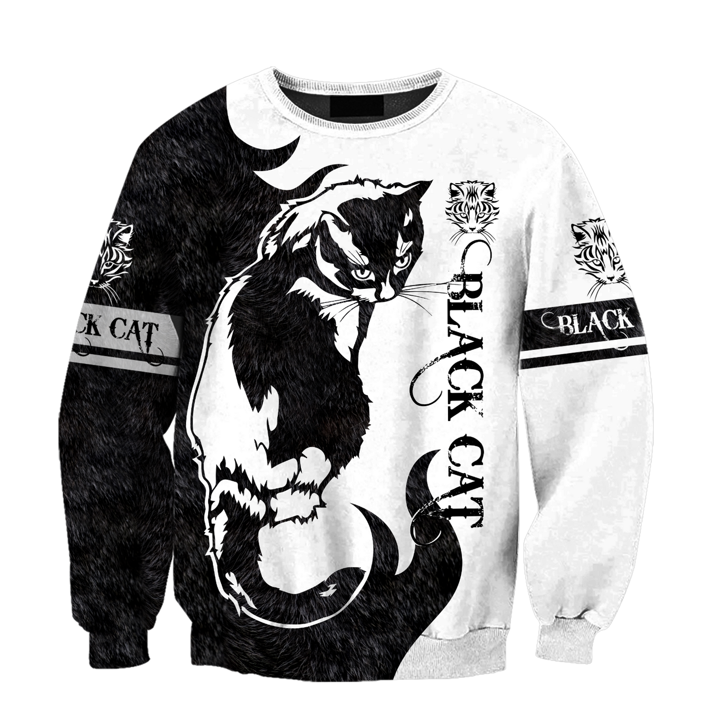 Love Black Cat Tattoo 3D all over shirts for men and women
