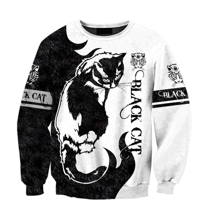 Love Black Cat Tattoo 3D all over shirts for men and women