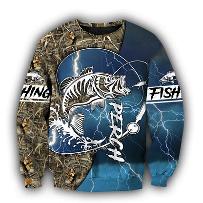 Perch Fishing huk up all Printing Shirts for men and women Blue color TR021202 - Amaze Style™-Apparel