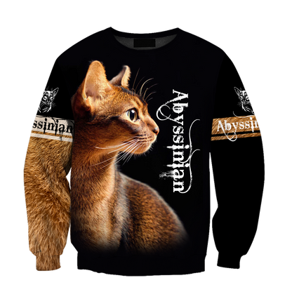 Abyssinian cat tattoo 3D printed shirts for men and women