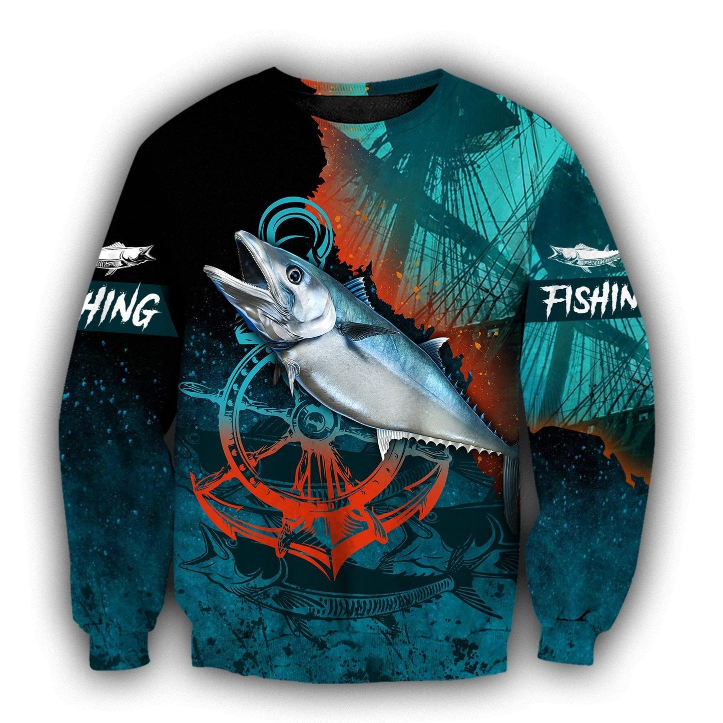 Ocean Fishing on the helm 3D all over shirts for men and women TR020301 - Amaze Style™-Apparel