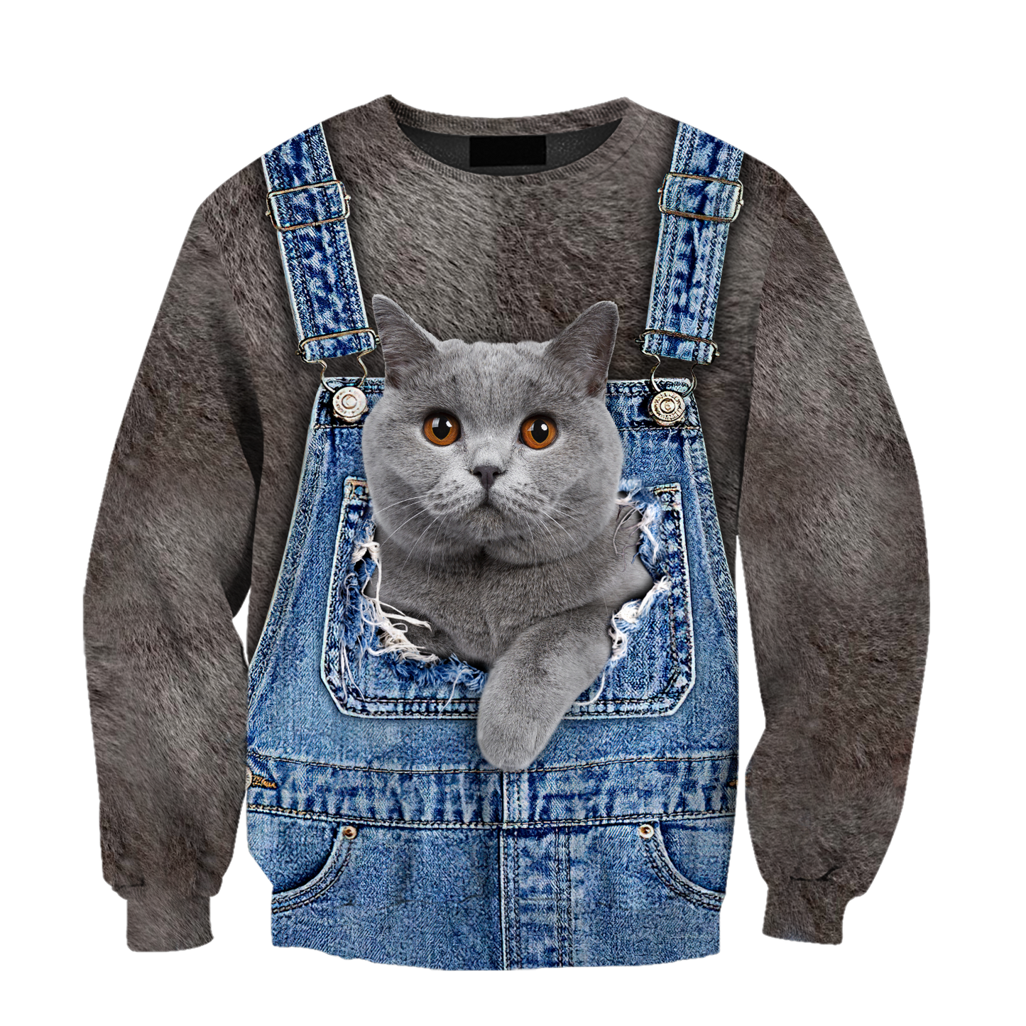 Love Cat cover British Shorthair face hair 3D all over shirts