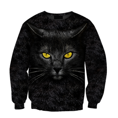 Black Cat face hair premium hoodie sweatshirt cover