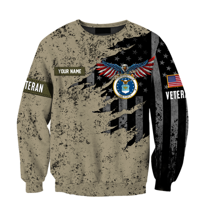 Veteran US Air Force in my heart 3D shirts for men and women Proud Military