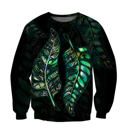 Paua Shell Maori Silver Fern Maori Tattoo New Zealand 3D Unisex Hoodie