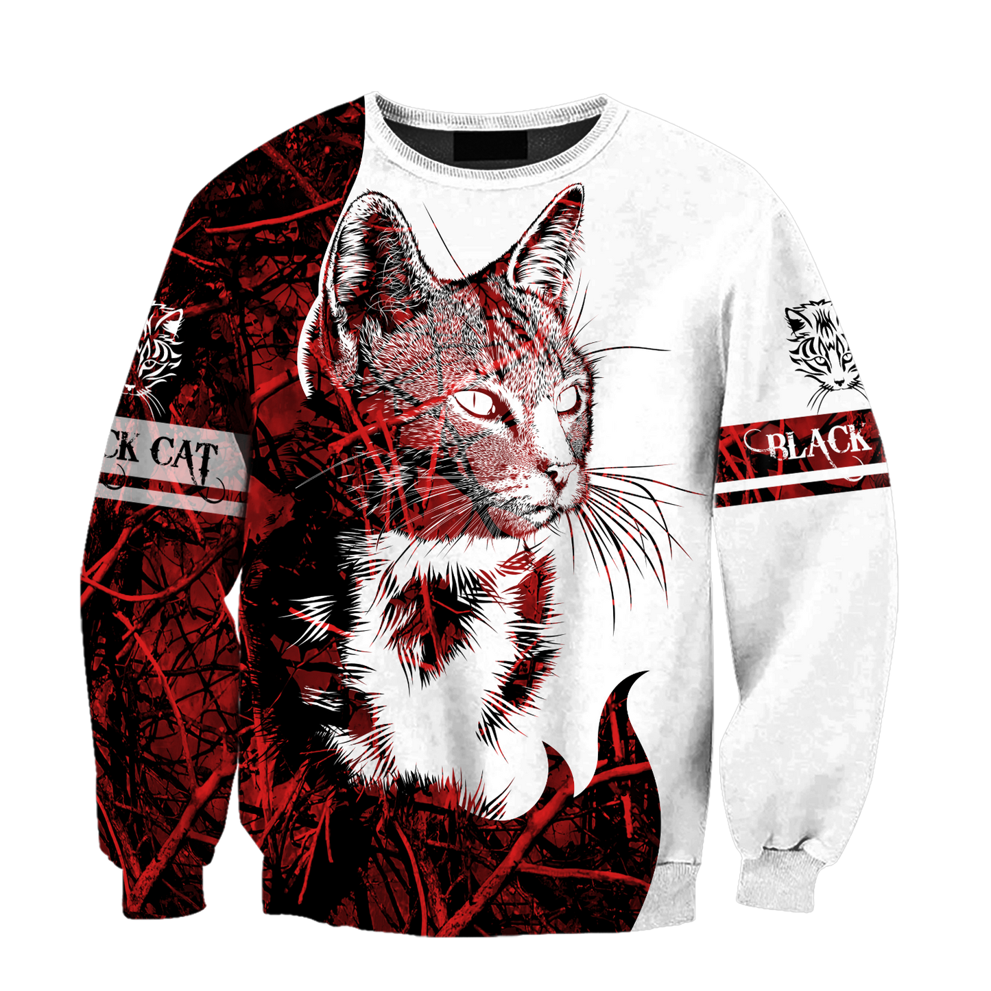 Love Black Cat Tattoo red 3D all over shirts for men and women