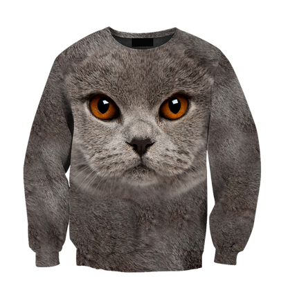 British Shorthair Cat face hair premium hoodie sweatshirt cover