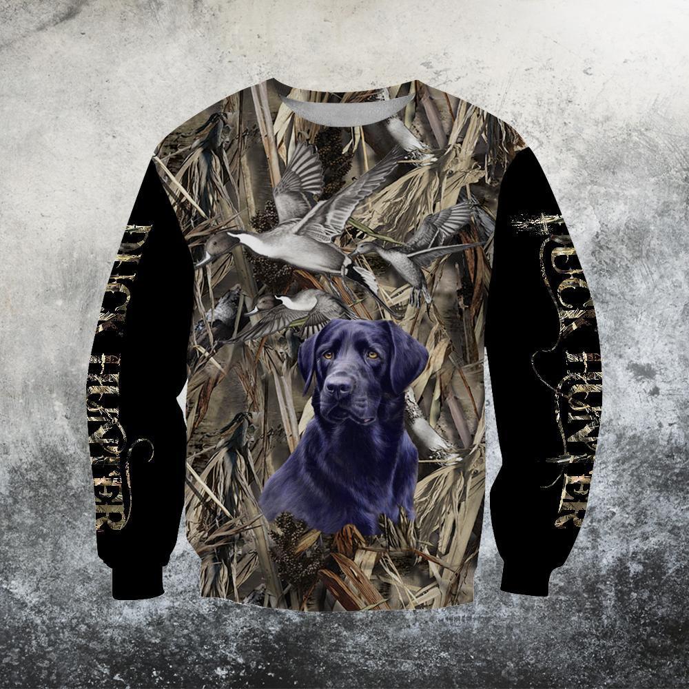 3D All Over Printed Black dog hunting Hoodie - Amaze Style™-Apparel