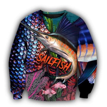 Sailfish Fishing on skin 3D all over shirts for men and women TR111201 - Amaze Style™-Apparel