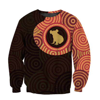 Australia In My Heart Aboriginal Tattoo Koala Hoodie Yellow AZ200201 - Amaze Style™-Apparel