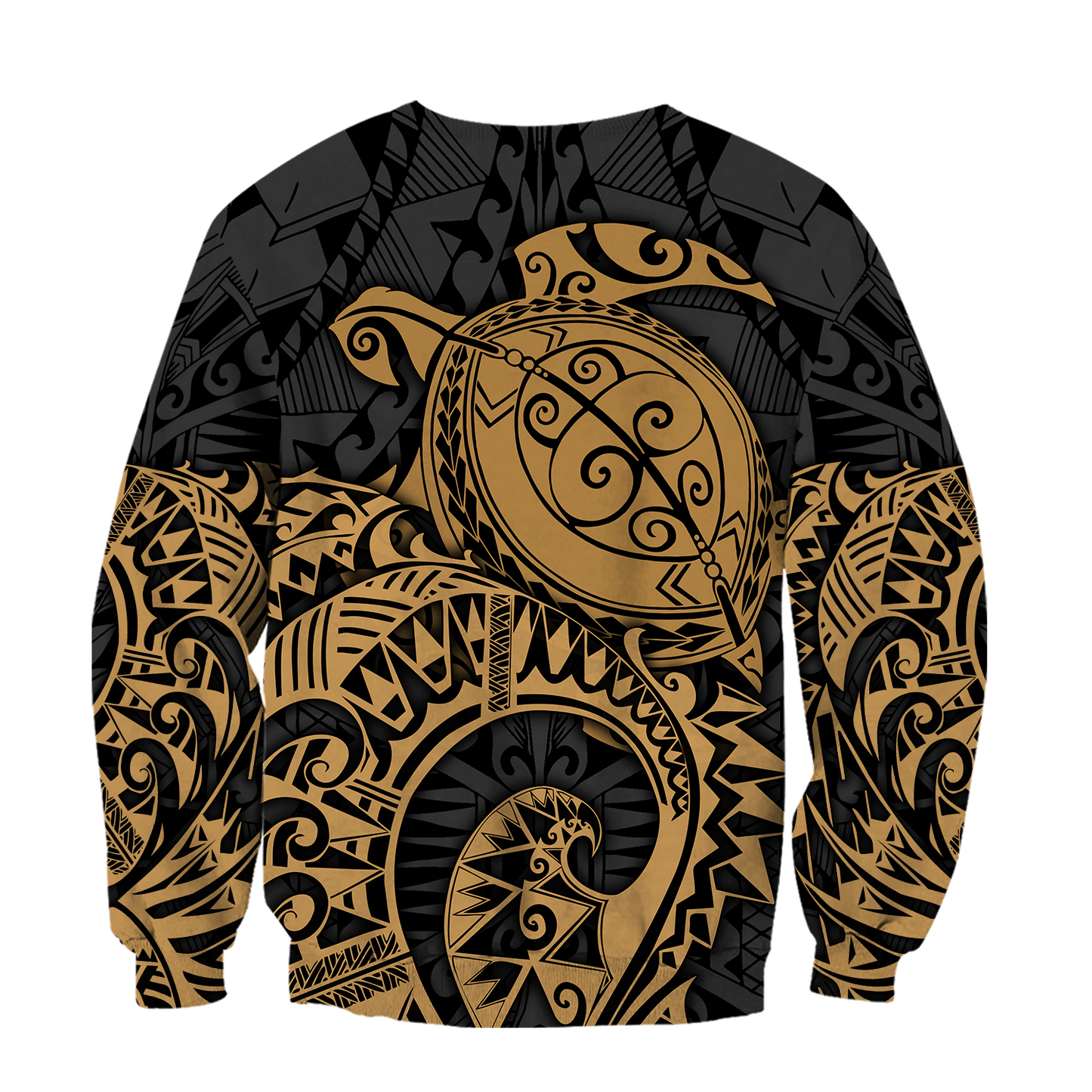 Samoa Polynesian Hoodie Gold Turtle Flowing 3d all over printed shirt and short for man and women AZ130201 PL - Amaze Style™-Apparel