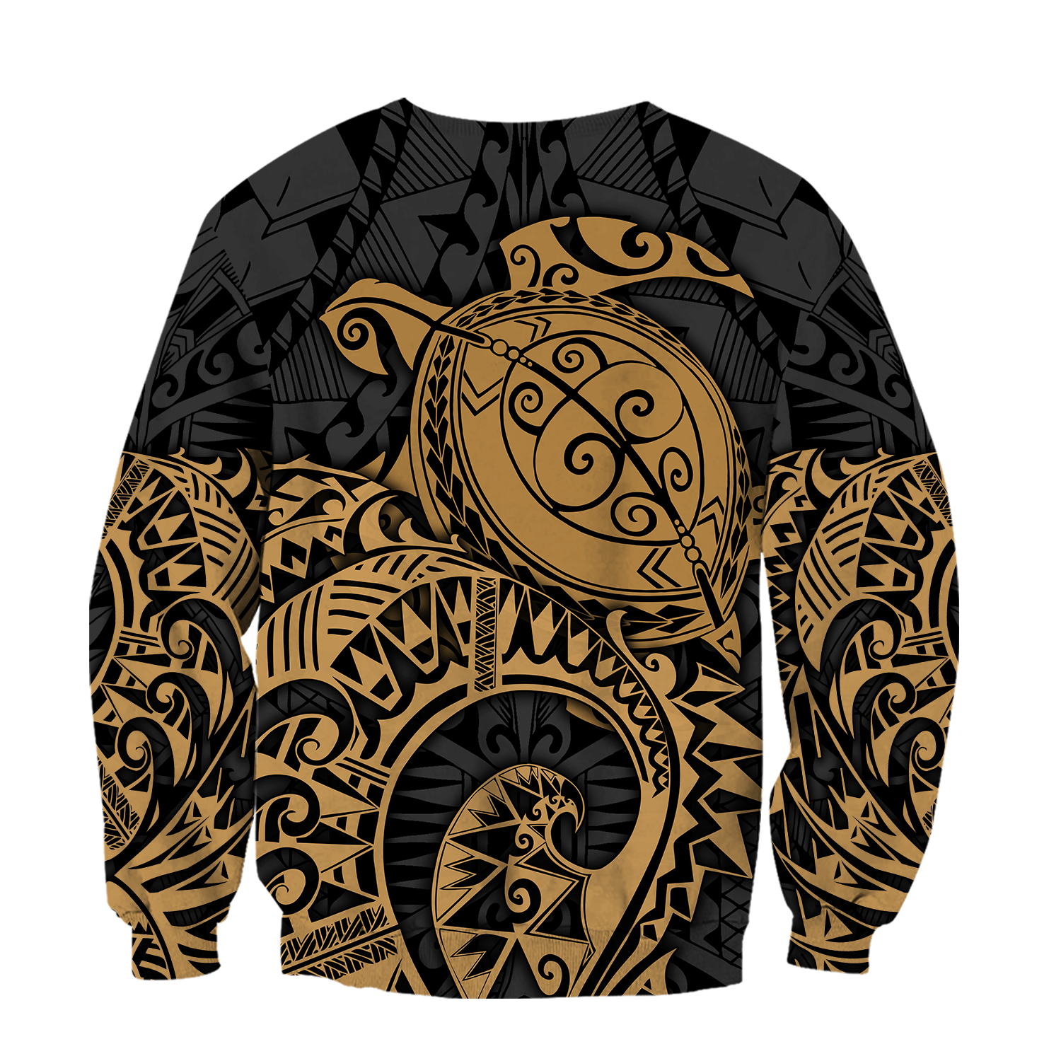 Samoa Polynesian Hoodie Gold Turtle Flowing 3d all over printed shirt and short for man and women AZ130201 PL - Amaze Style™-Apparel
