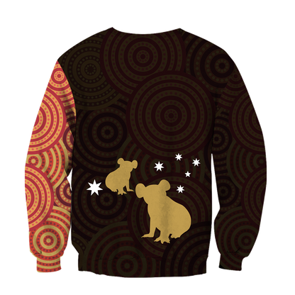 Australia In My Heart Aboriginal Tattoo Koala Hoodie Yellow AZ200201 - Amaze Style™-Apparel