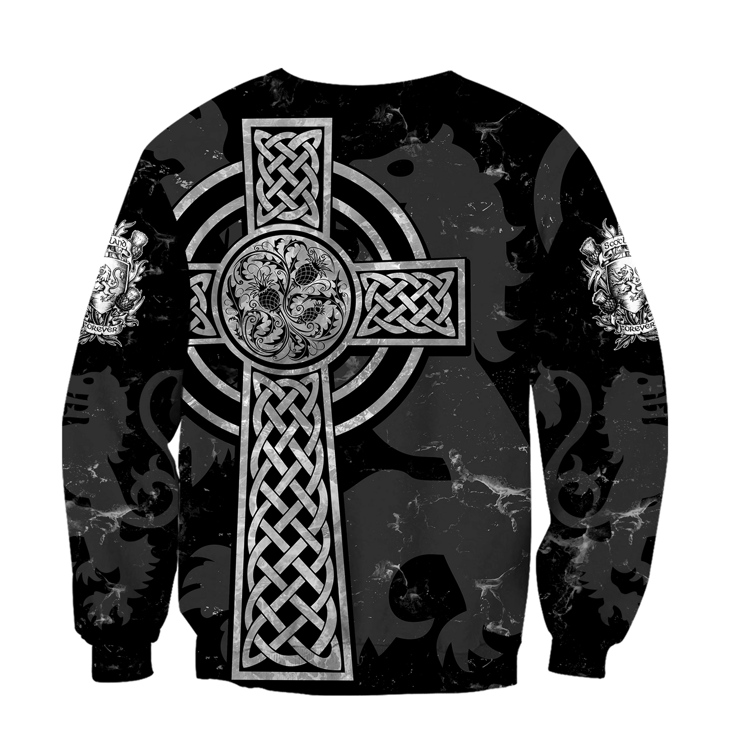 Scottish St-Andrew Thristle Celtic Cross grey ver3 Hoodie AZ210208 - Amaze Style™-Apparel