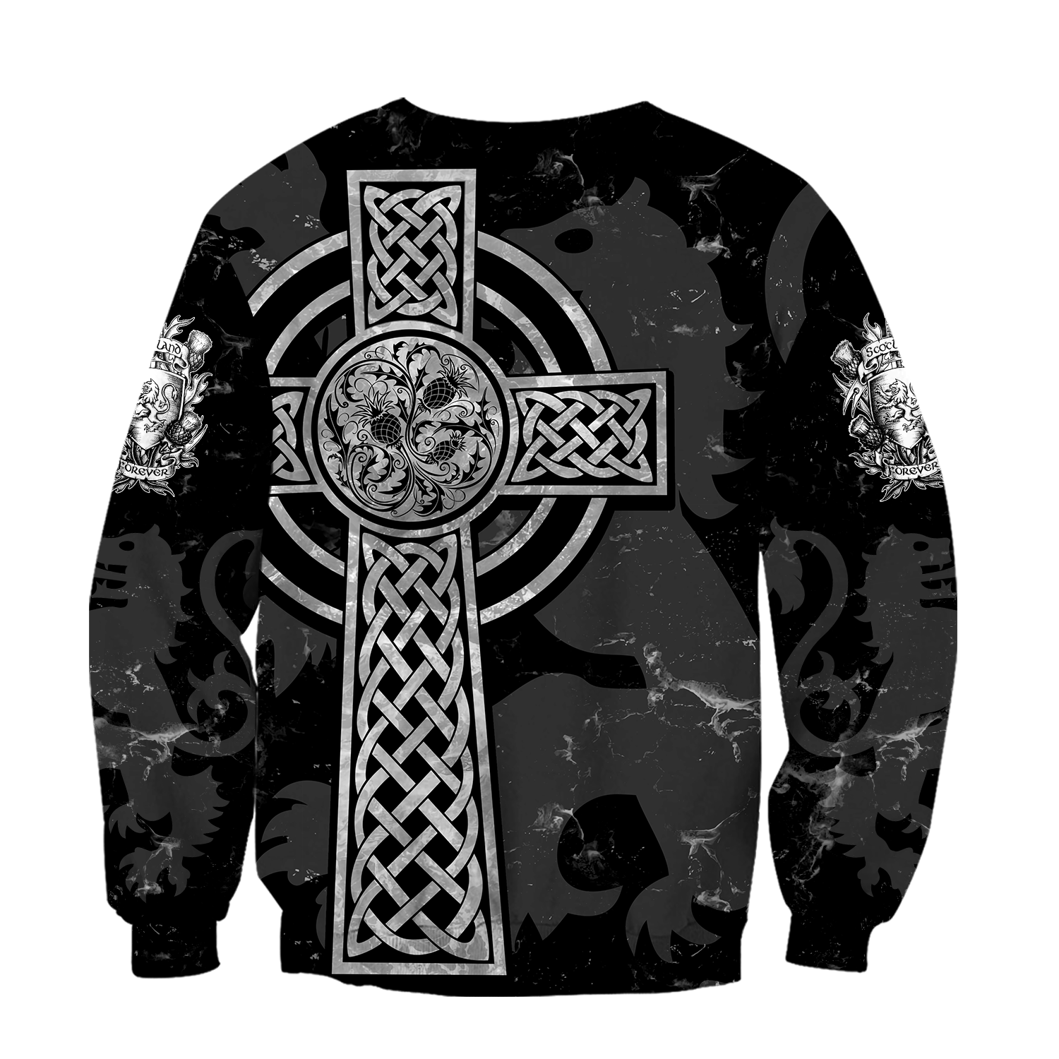 Scottish St-Andrew Thristle Celtic Cross grey ver3 Hoodie AZ210208 - Amaze Style™-Apparel