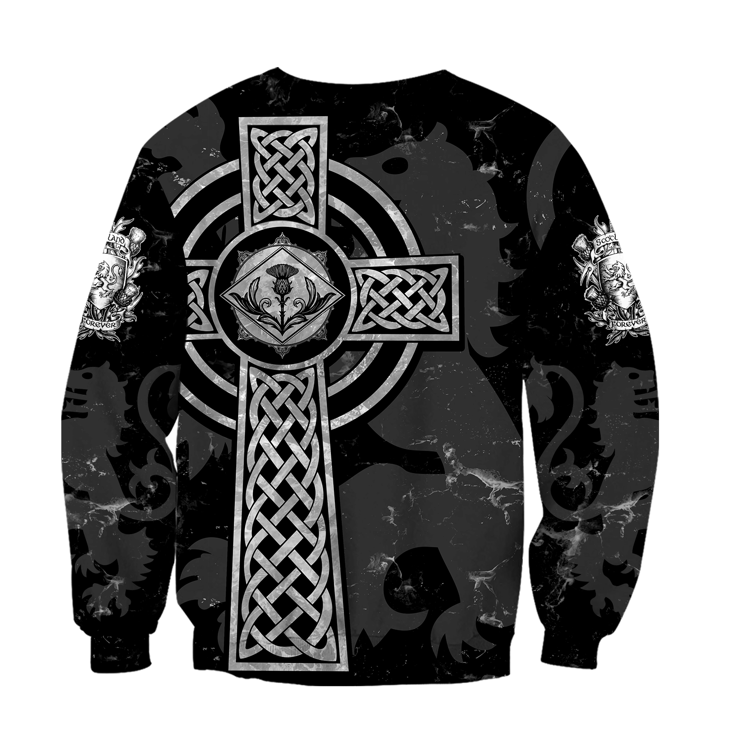 Scottish St-Andrew Thristle Celtic Cross grey ver2 Hoodie AZ210207 - Amaze Style™-Apparel
