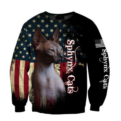 American Sphynx cat 3D printed shirts for men and women