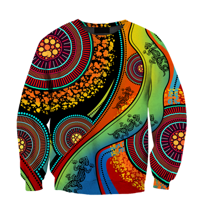 Aboriginal Australia Indigenous Lizard Painting Art shirts for men and women