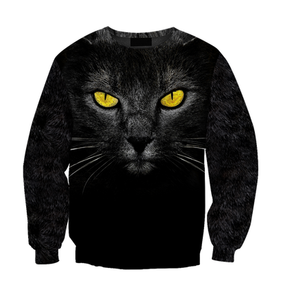 Love Black Cat cover face hair 3D all over shirts