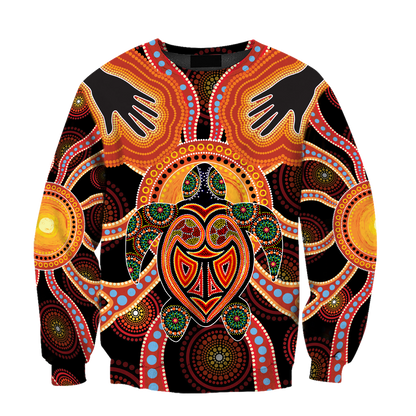 Aboriginal Turtle Touch the Sun Bedding Set, Australia Indigenous Painting Art shirts for men and women