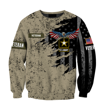 Veteran US Army Eagle in my heart 3D shirts for men and women Proud Military