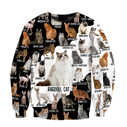 Love Cat Breeds World line premium hoodie sweatshirt