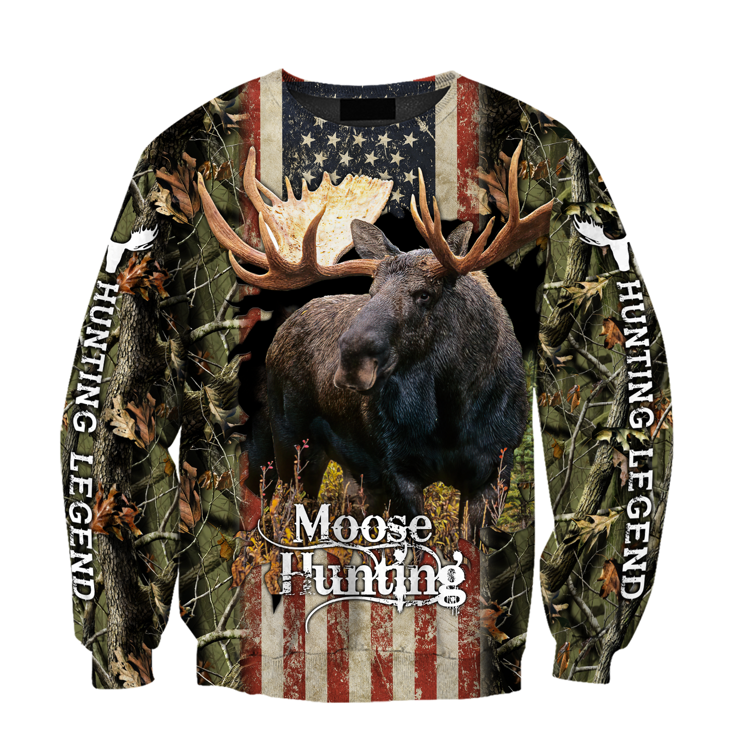 Personalized Name American Moose Hunting 3D All Over Printed Shirts