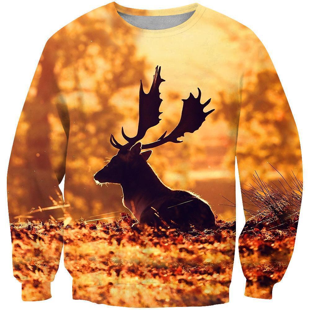 Deer On Autumn Hoodie 3D All Over Print DC010 - Amaze Style™-Apparel