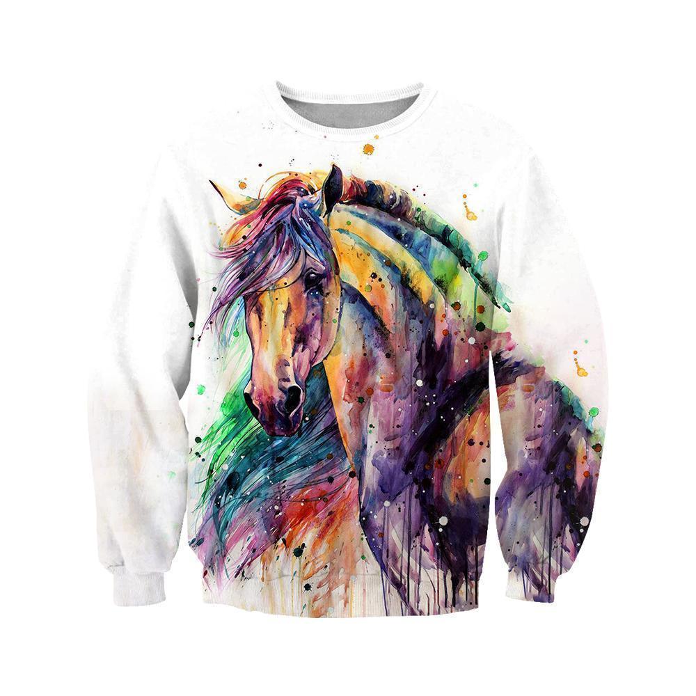 3D PRINTED HORSE T-SHIRT HOODIE - Amaze Style™-Apparel
