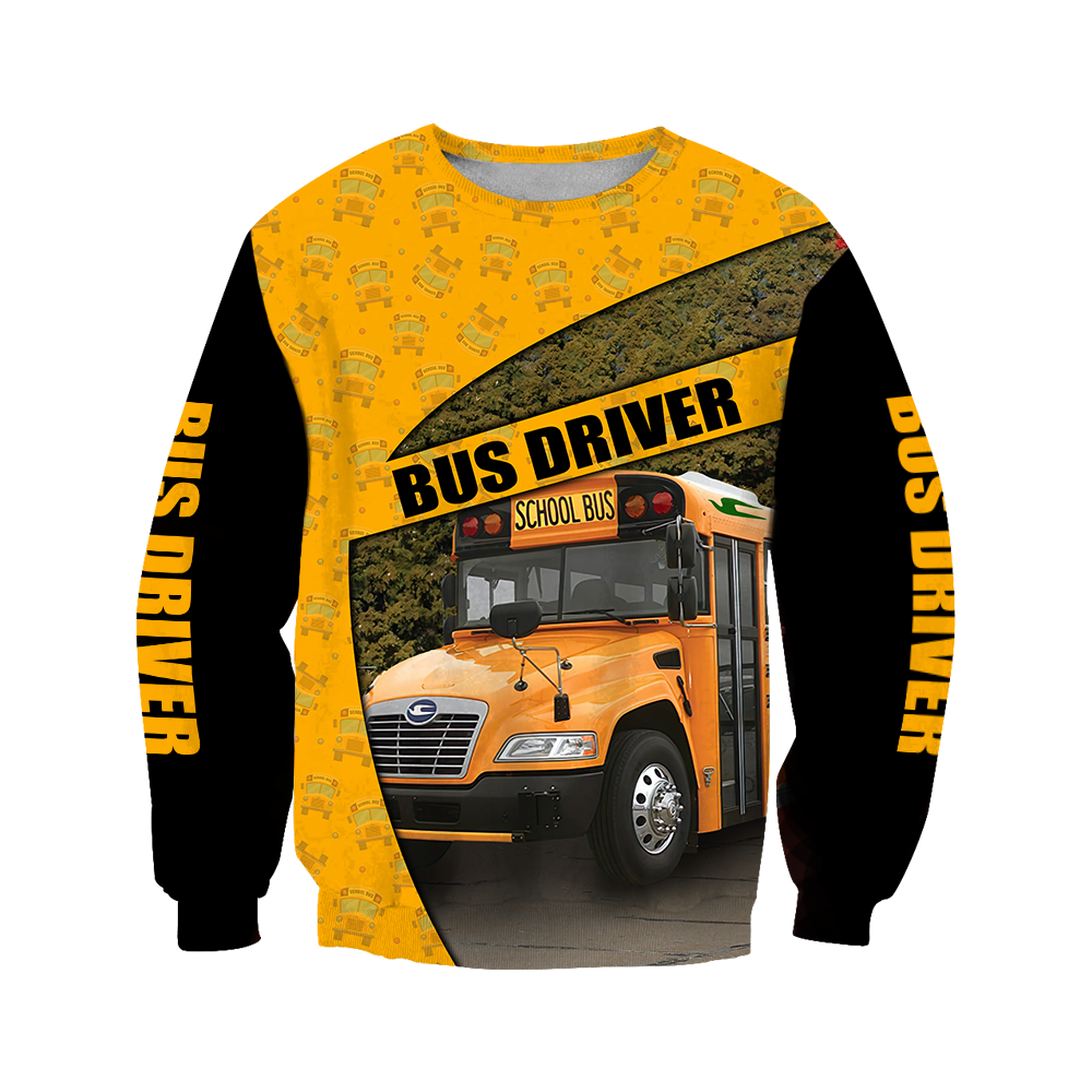 Blue Bird Bus Driver 3D Hoodie JJ200401-Apparel-MP-sweatshirt-S-Vibe Cosy™