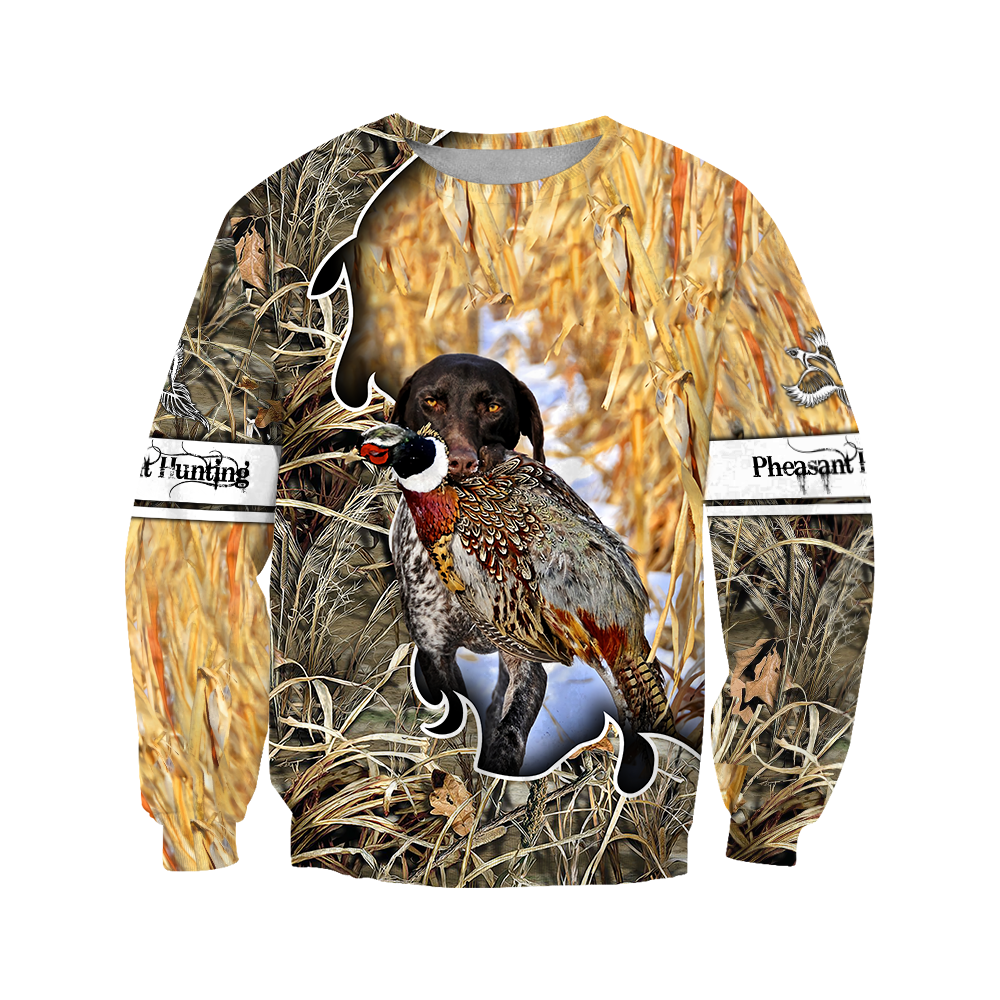 Pheasant Hunting German Shorthaired Pointer 3D All Over Printed Shirts For Men And Women JJ190201-Apparel-MP-Sweatshirts-S-Vibe Cosy™