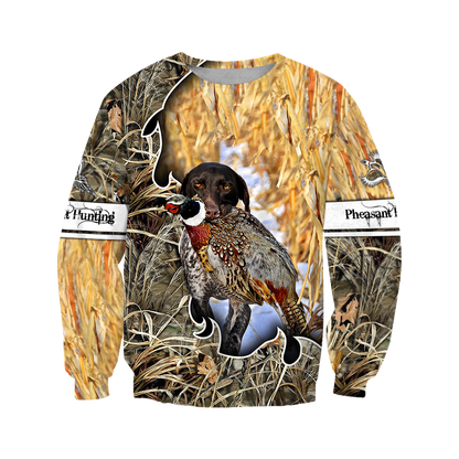 Pheasant Hunting German Shorthaired Pointer 3D All Over Printed Shirts For Men And Women JJ190201-Apparel-MP-Sweatshirts-S-Vibe Cosy™