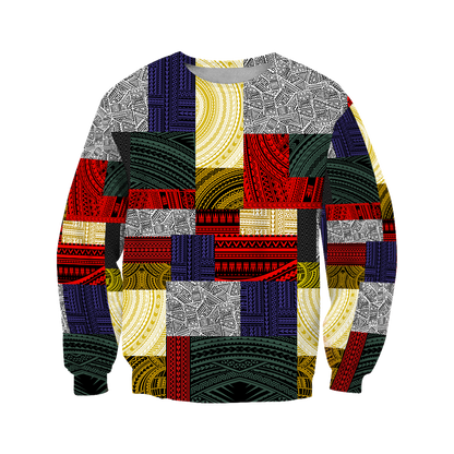 Polynesian All Over Hoodie Design Retro Patchwork JJ310101 PL - Amaze Style™-Apparel
