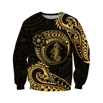 Seahorse Polynesian 3d all over printed shirt and short for man and women JJ200201 PL - Amaze Style™-Apparel