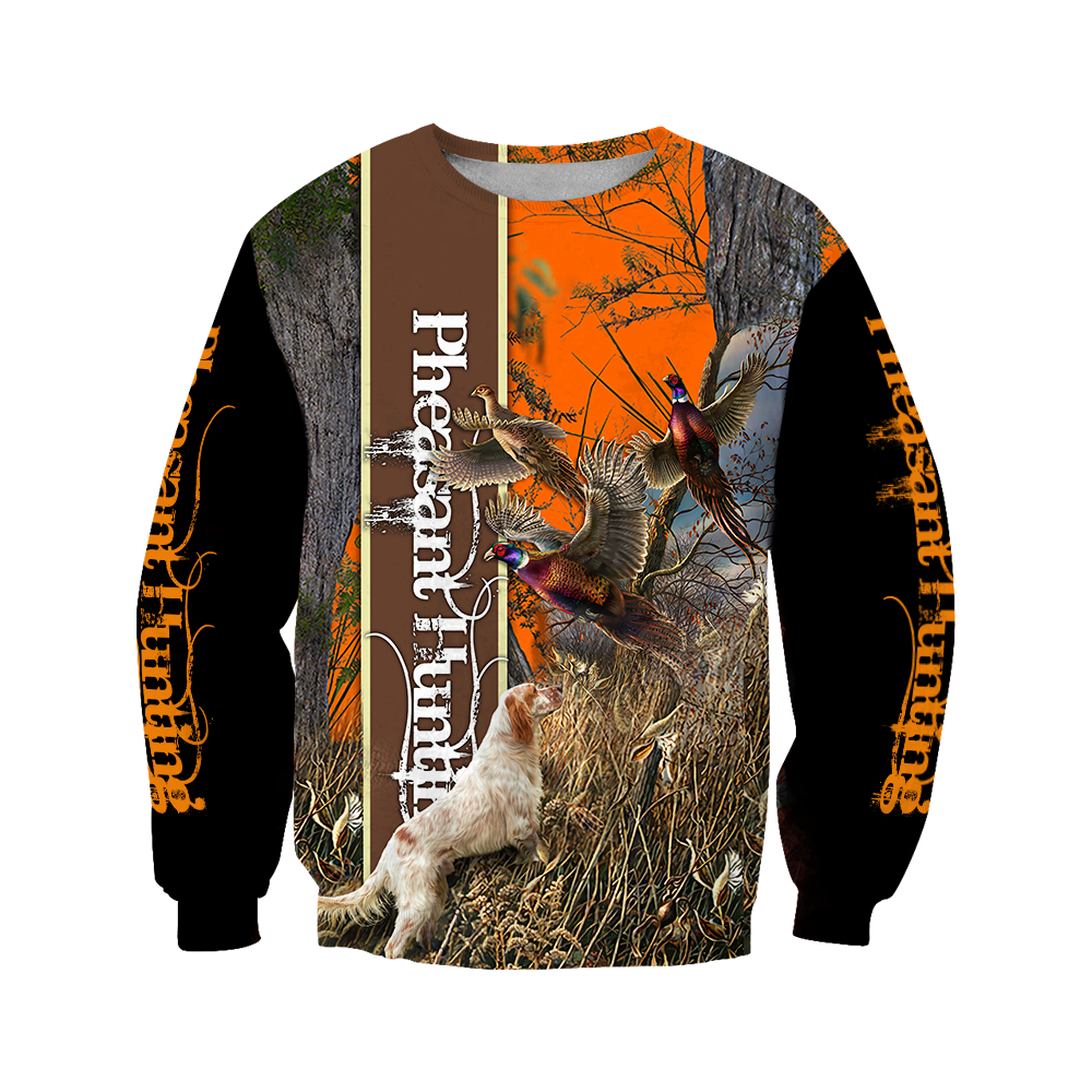 Pheasant Hunting Setter 3D All Over Printed Shirts For Men And Women JJ050201-Apparel-MP-Sweatshirts-S-Vibe Cosy™