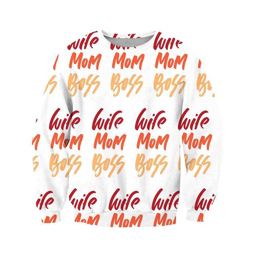 3D All Over Best Wife Mom Boss Hoodie - Amaze Style™-Apparel