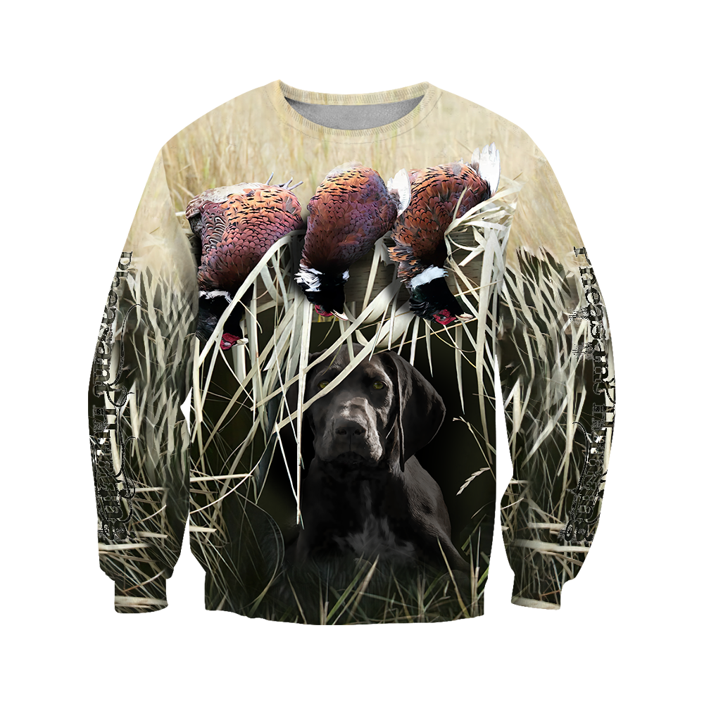 Pheasant Hunting German Shorthaired Pointer 3D All Over Printed Shirts For Men And Women JJ180201-Apparel-MP-Sweatshirts-S-Vibe Cosy™